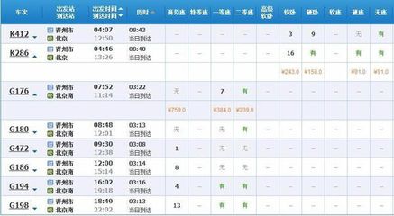 北京到青州火車