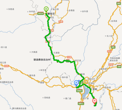 攀枝花到昆明的高鐵