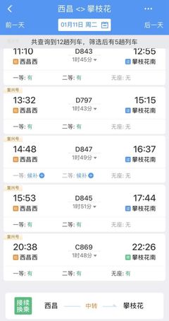 昆明到西昌動車